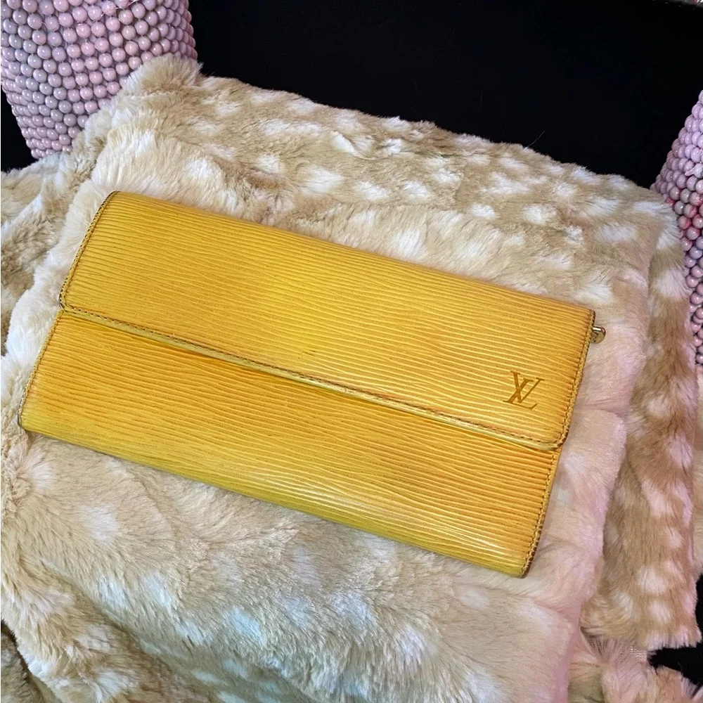 Louis Vuitton Yellow Epi Long Wallet